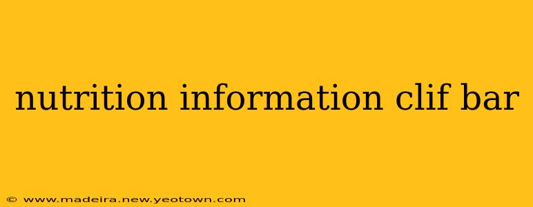 nutrition information clif bar