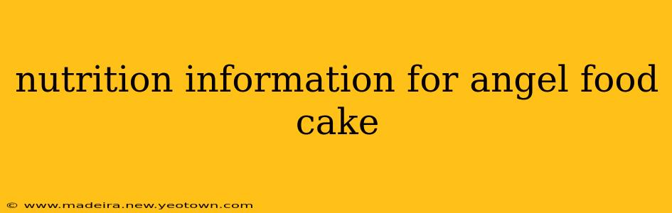 nutrition information for angel food cake