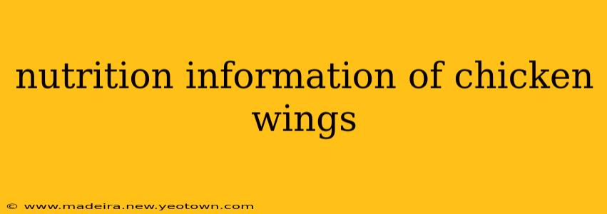 nutrition information of chicken wings