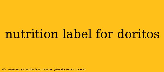 nutrition label for doritos