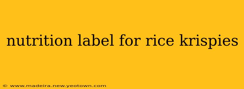 nutrition label for rice krispies