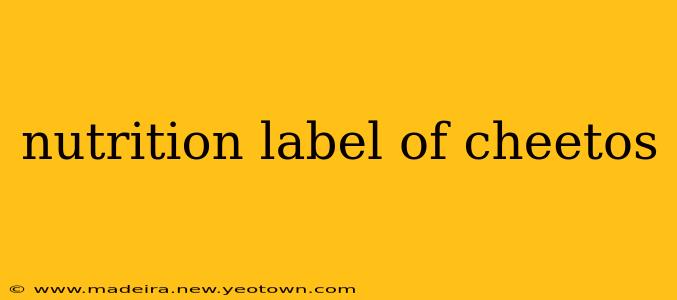 nutrition label of cheetos
