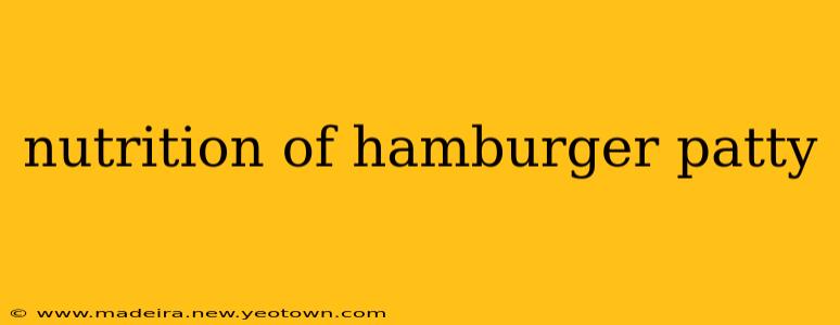 nutrition of hamburger patty