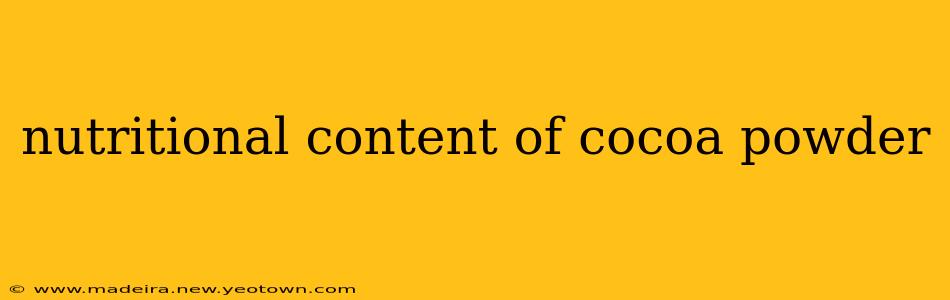 nutritional content of cocoa powder
