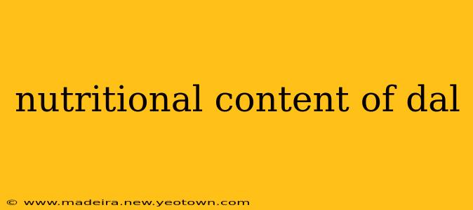 nutritional content of dal