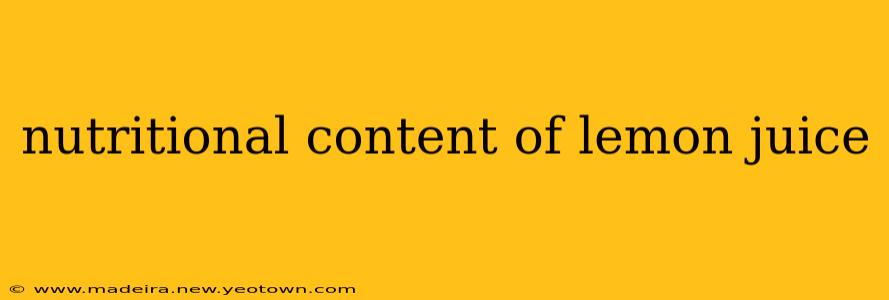 nutritional content of lemon juice