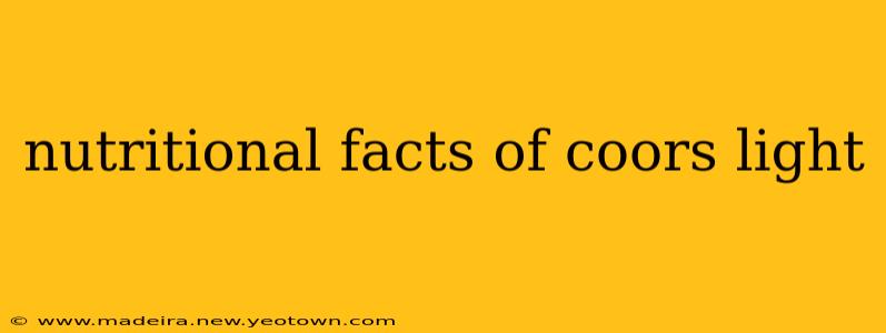 nutritional facts of coors light