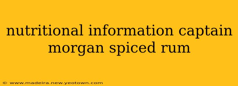 nutritional information captain morgan spiced rum