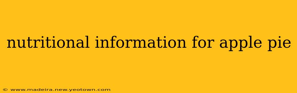 nutritional information for apple pie