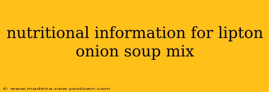 nutritional information for lipton onion soup mix