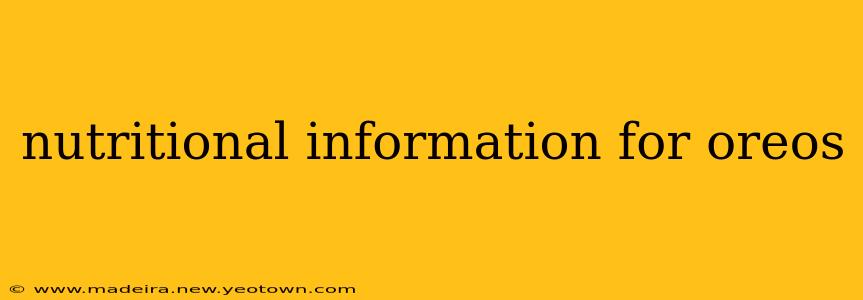 nutritional information for oreos