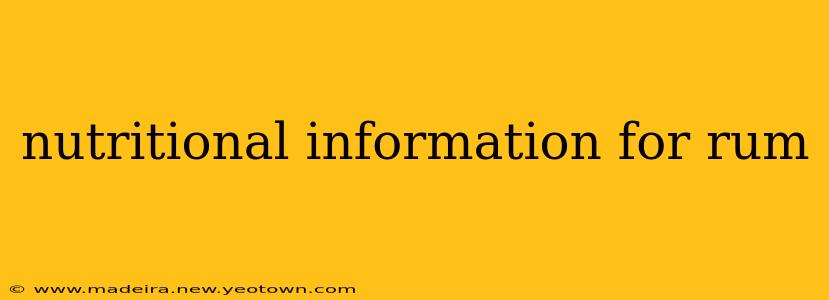nutritional information for rum