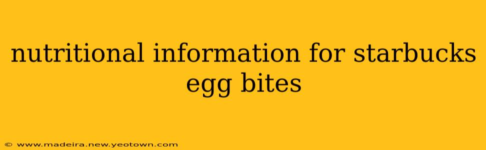 nutritional information for starbucks egg bites