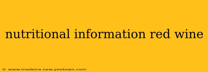 nutritional information red wine