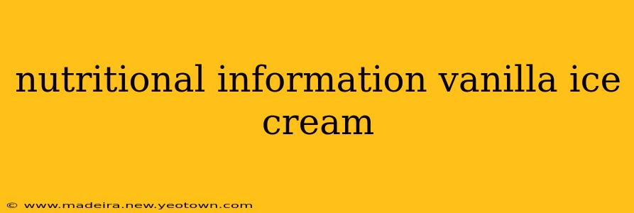 nutritional information vanilla ice cream