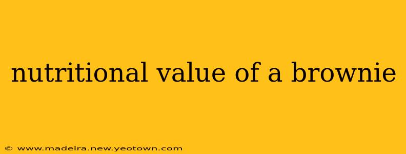 nutritional value of a brownie