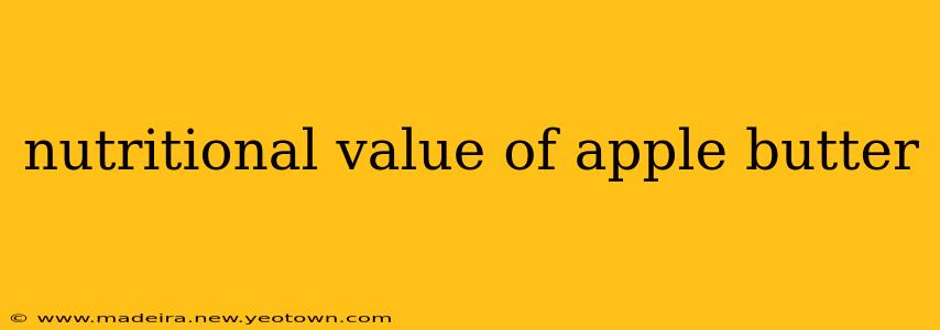 nutritional value of apple butter