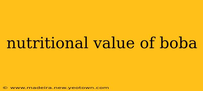 nutritional value of boba