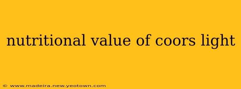 nutritional value of coors light