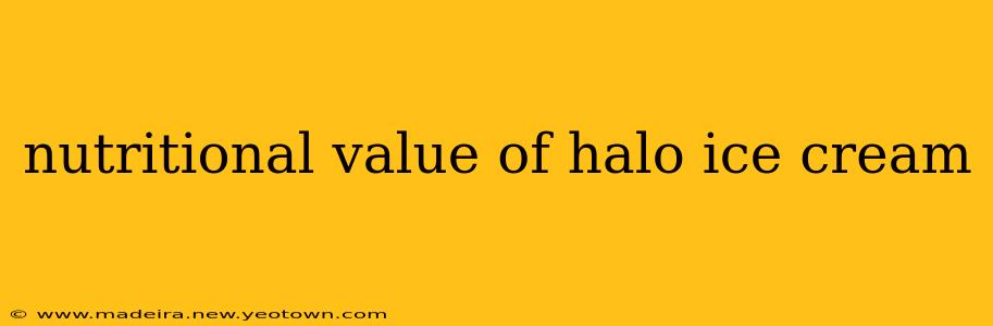 nutritional value of halo ice cream
