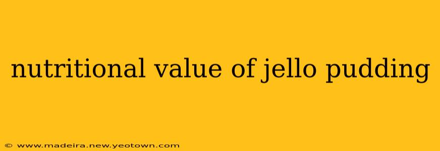 nutritional value of jello pudding
