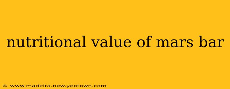 nutritional value of mars bar