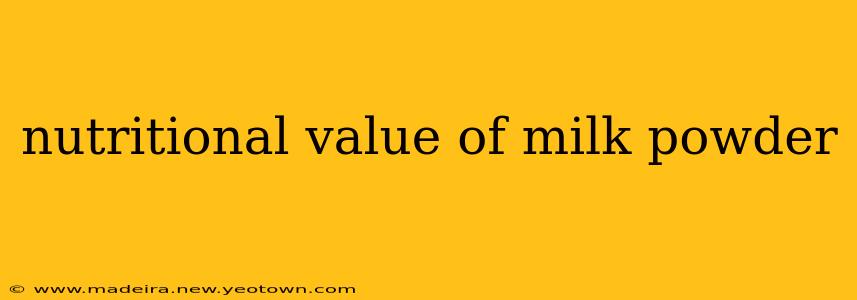 nutritional value of milk powder