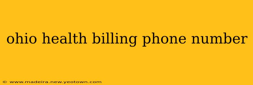 ohio health billing phone number