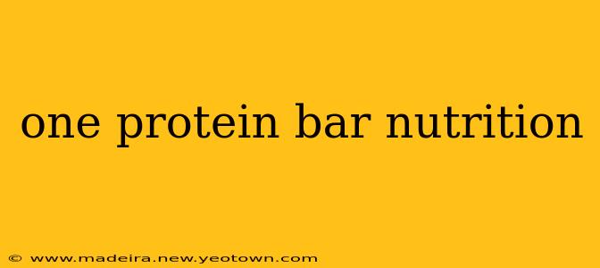 one protein bar nutrition