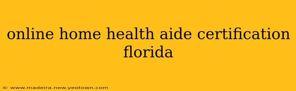 online home health aide certification florida