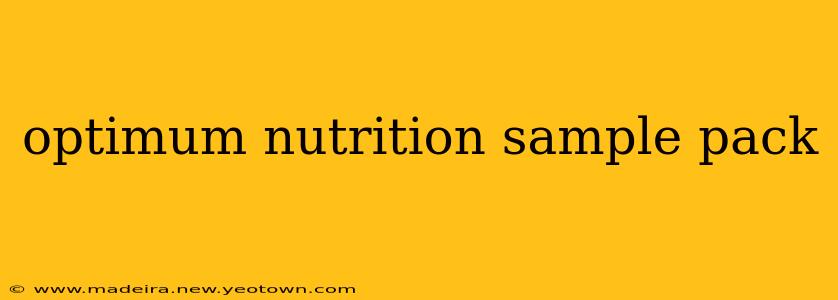 optimum nutrition sample pack