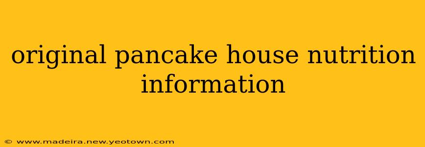 original pancake house nutrition information