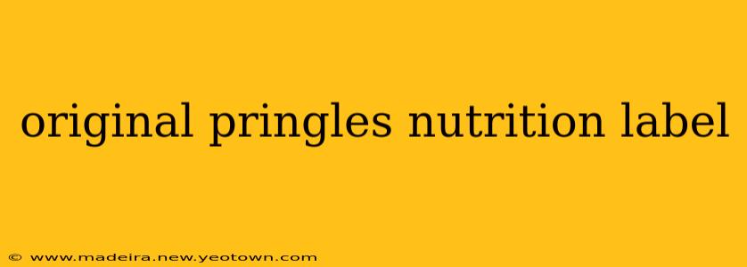 original pringles nutrition label