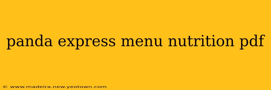 panda express menu nutrition pdf