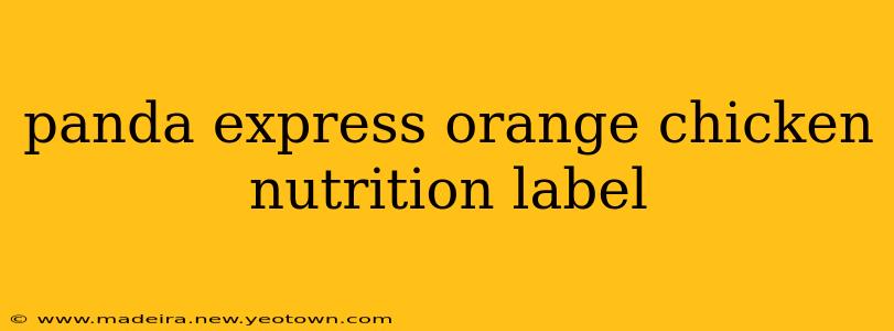 panda express orange chicken nutrition label