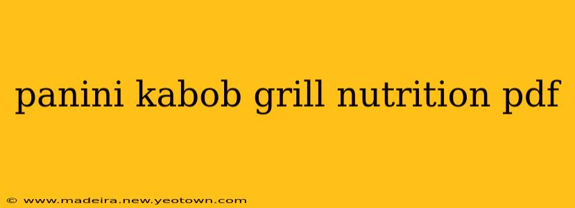 panini kabob grill nutrition pdf