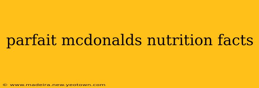 parfait mcdonalds nutrition facts