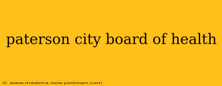 paterson city board of health