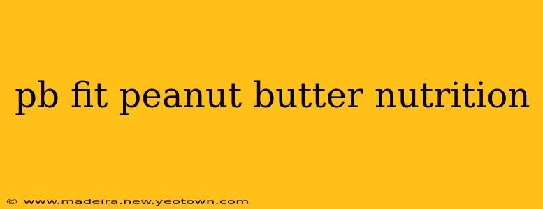 pb fit peanut butter nutrition