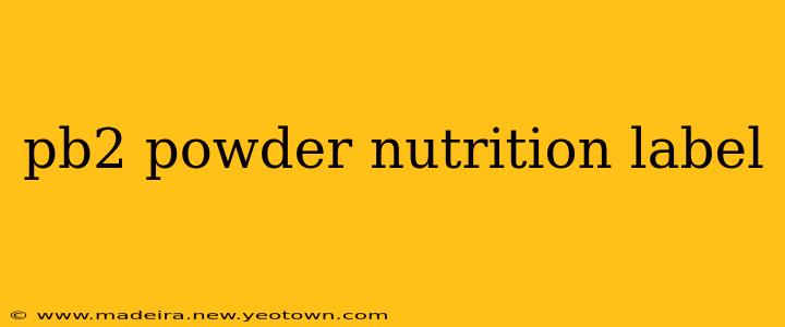pb2 powder nutrition label