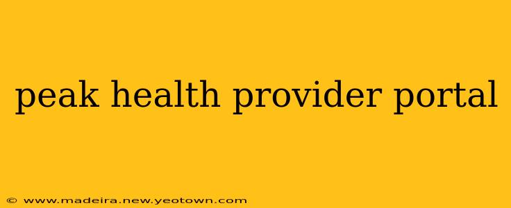 peak health provider portal