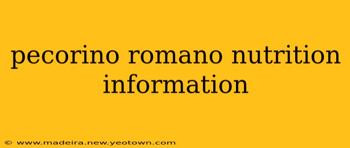 pecorino romano nutrition information