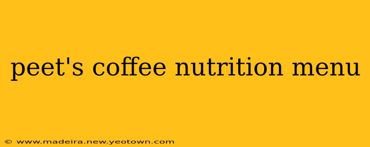 peet's coffee nutrition menu