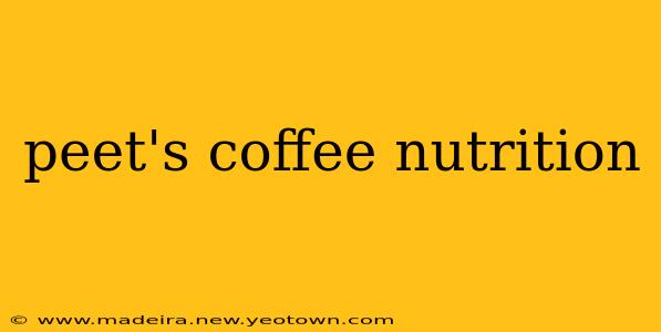peet's coffee nutrition