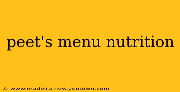 peet's menu nutrition