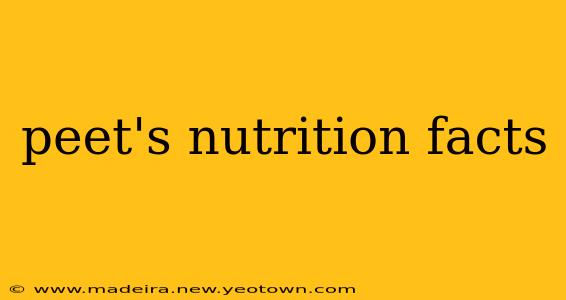 peet's nutrition facts