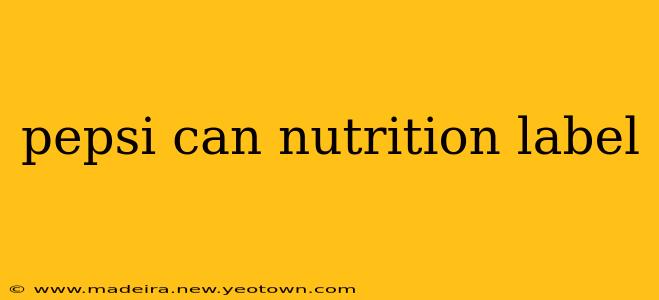 pepsi can nutrition label