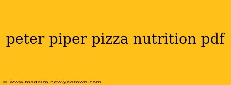 peter piper pizza nutrition pdf
