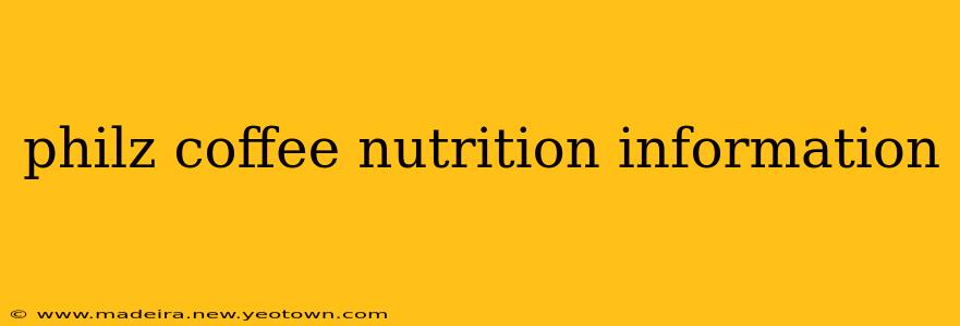 philz coffee nutrition information
