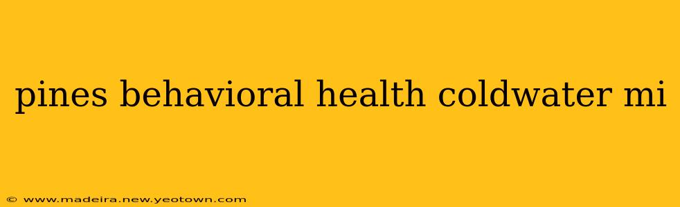 pines behavioral health coldwater mi